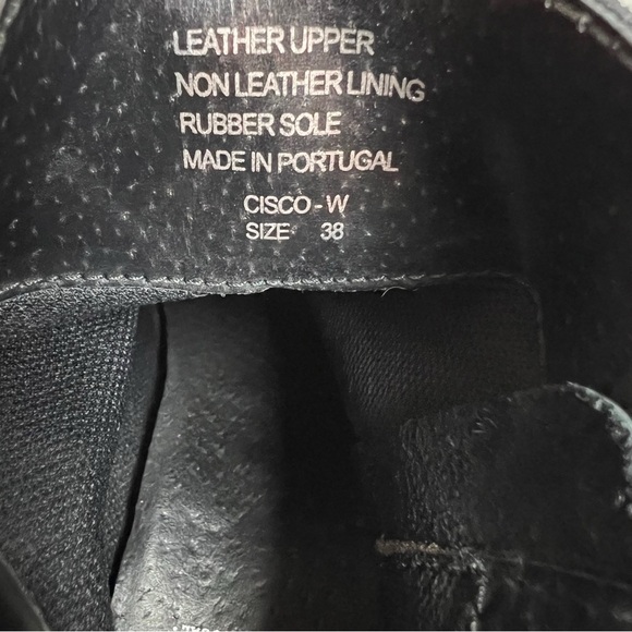 Eos Cisco Black Genuine Leather Chelsea Ankle Zip up Boots snake 38 8 - Picture 7 of 12